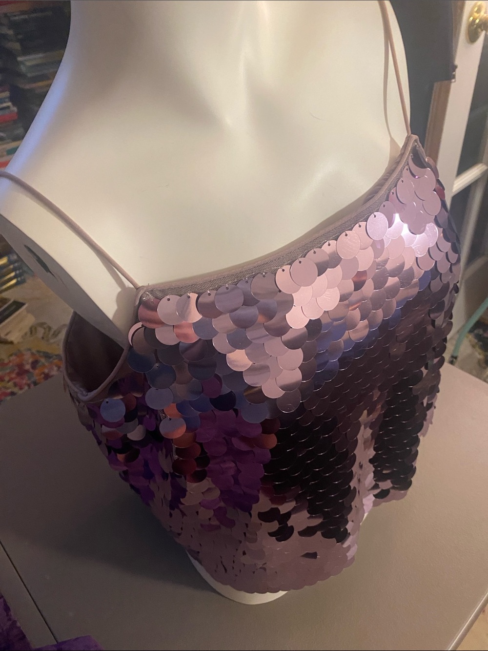 Forever 21 Metallic Mauve Sequin Camisole